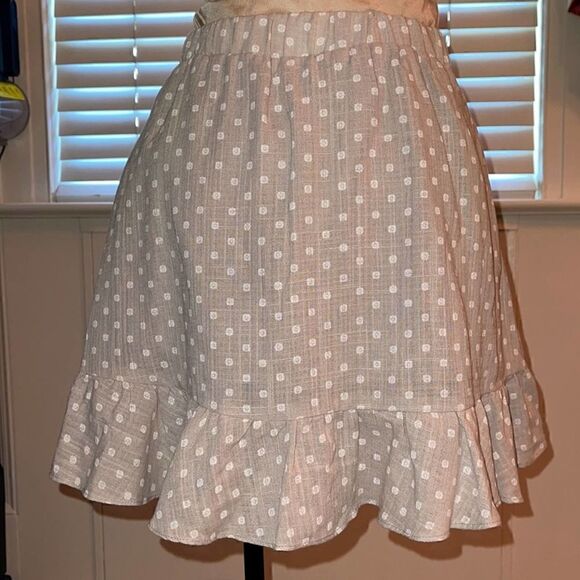 Polly taupe gray skirt w ruffle hem NWOT 10 - Picture 3 of 7